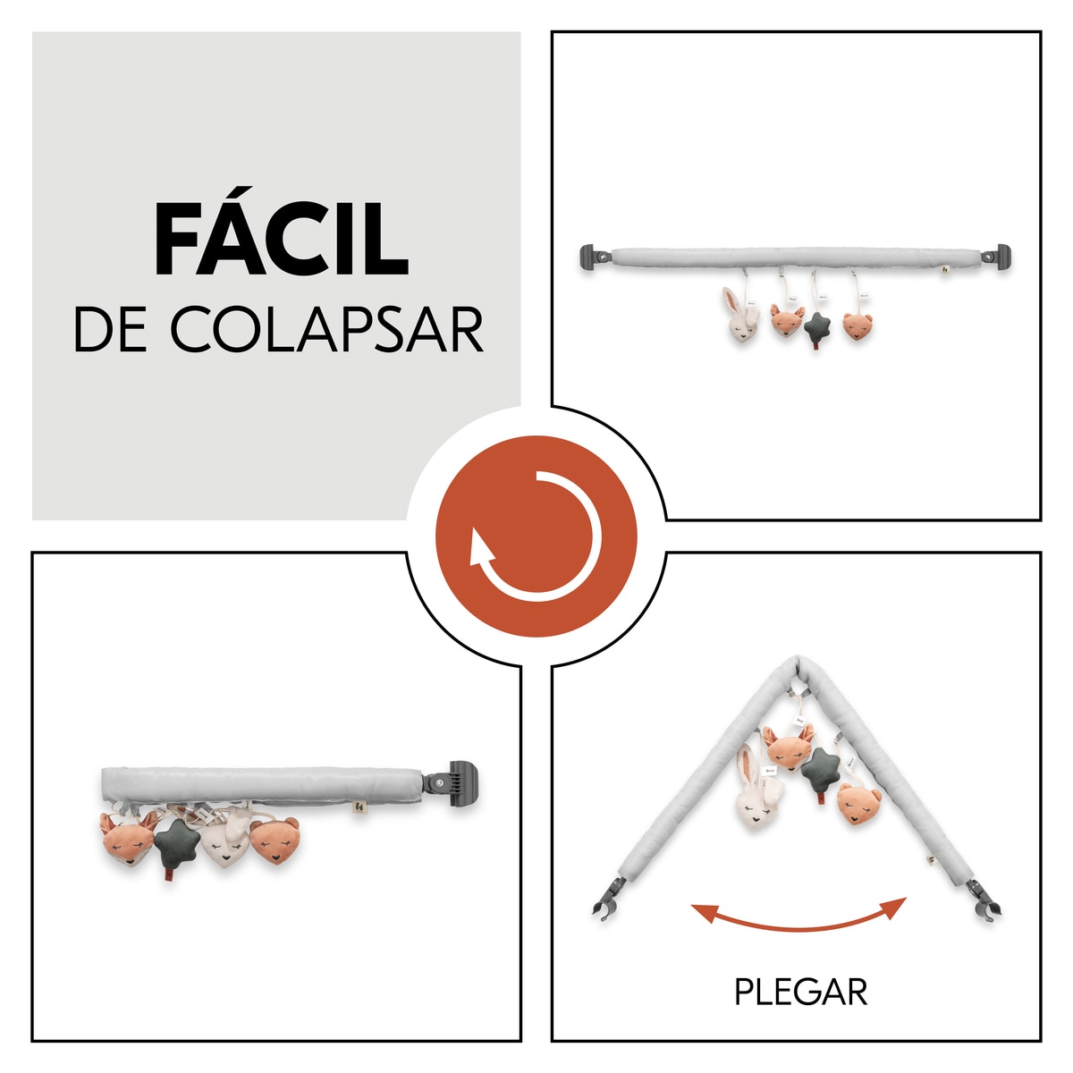 Arco de Brincadeira para Berço de Viagem Travel Bed Mobile Forest Cinzento-claro-8