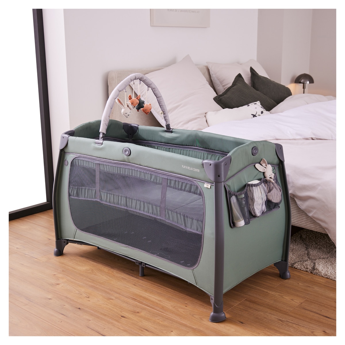 Arco de Brincadeira para Berço de Viagem Travel Bed Mobile Forest Cinzento-claro-25