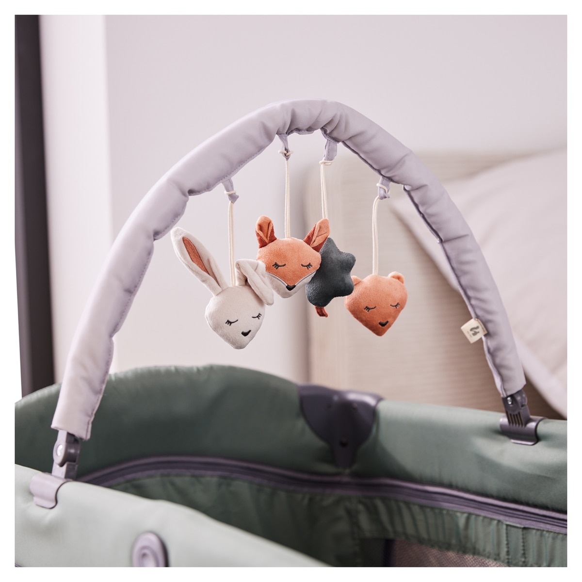 Arco de Brincadeira para Berço de Viagem Travel Bed Mobile Forest Cinzento-claro-26