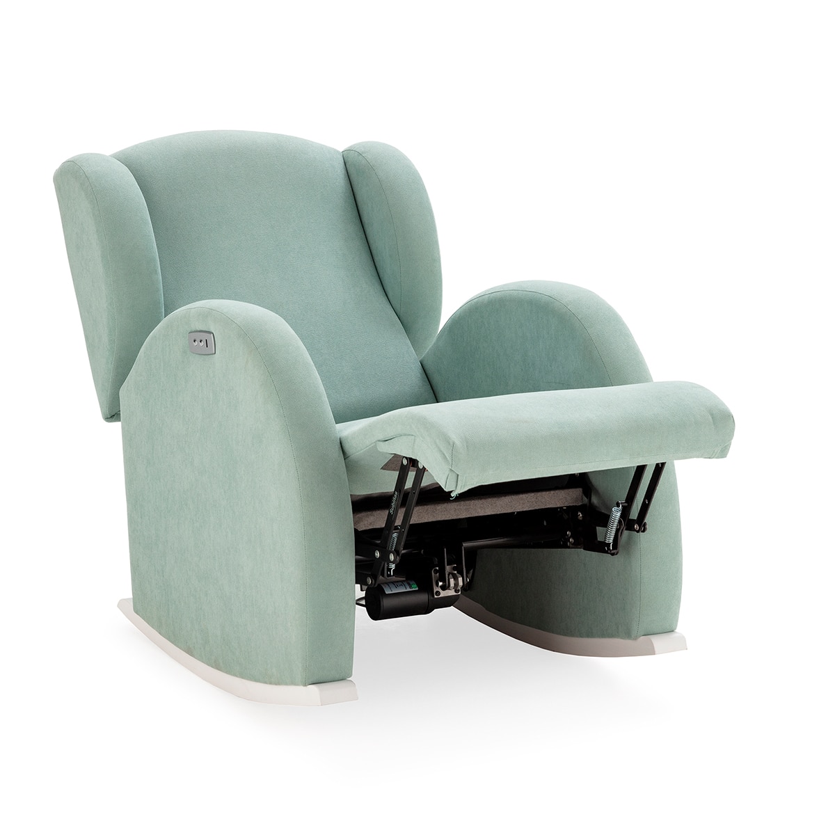 Cadeira de Baloiço para Amamentação Reclinável Flor Relax Cinzento natural-2