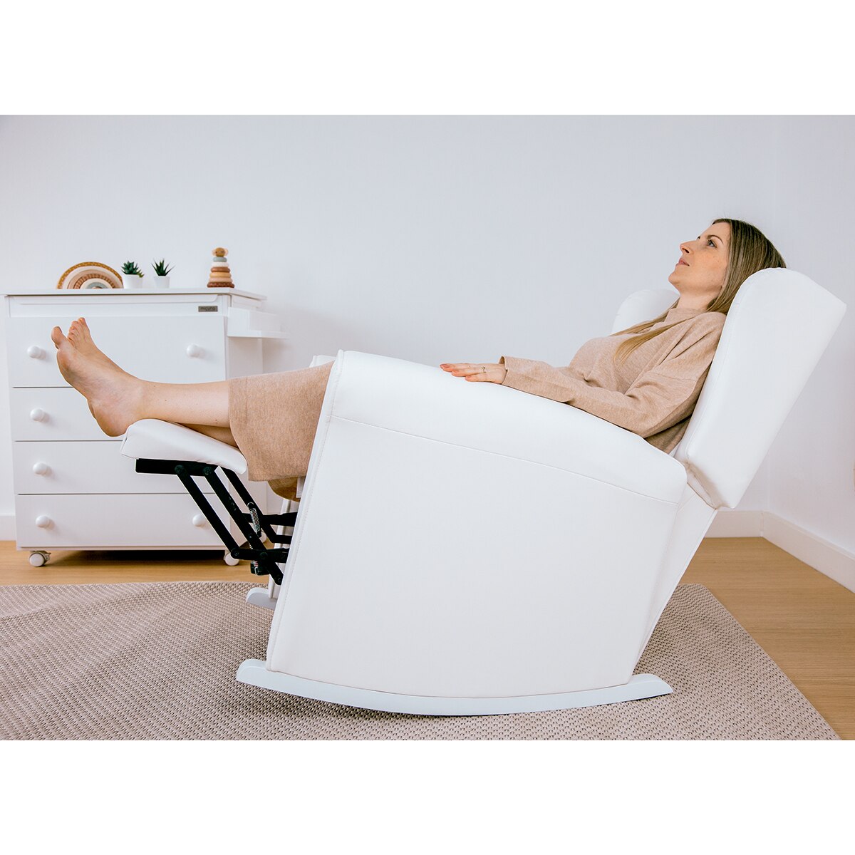 Butaca Mecedora de lactancia reclinable Micuna Nanny Relax - Gris perla Gris perla-4