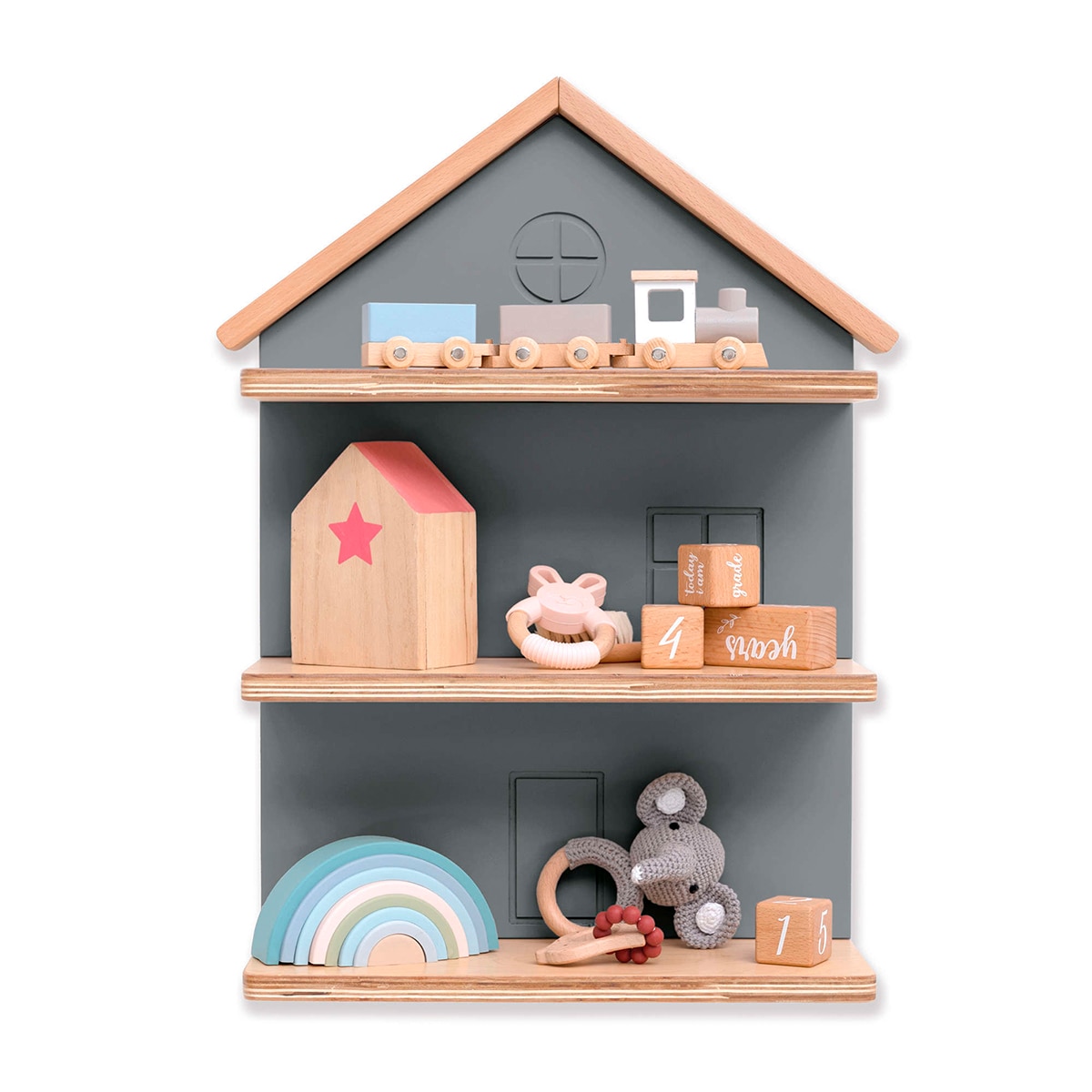 Estantería infantil pared con forma de casita Ville de Alondra