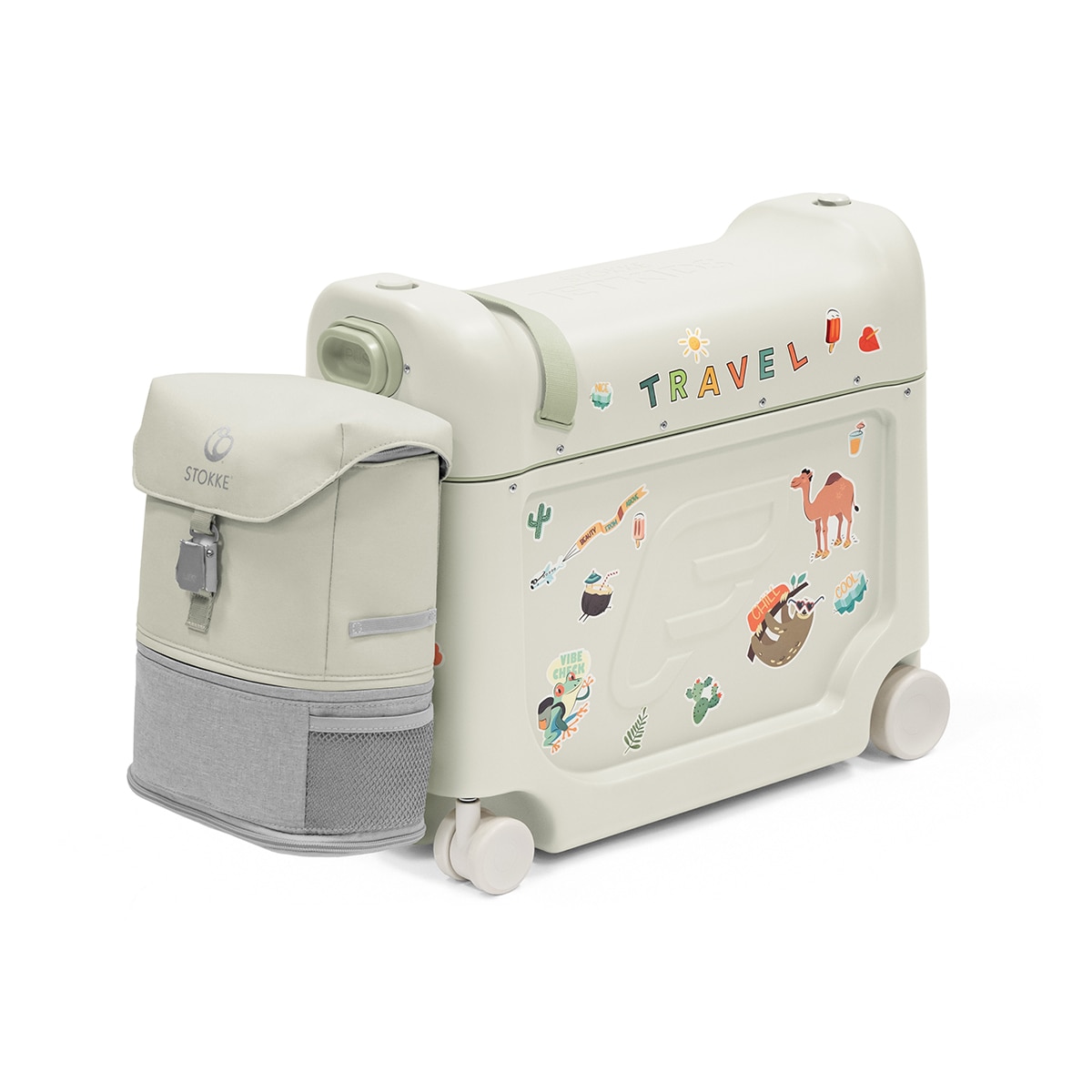 Pack de viaje Maleta BedBox™ + Mochila Crew BackPack™ - Azul Blanco roto-1