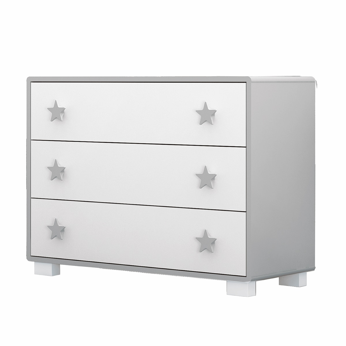 Imagem 0 de Cómoda Maxi Gamma - Blanco Mate/Prateado Metalizado