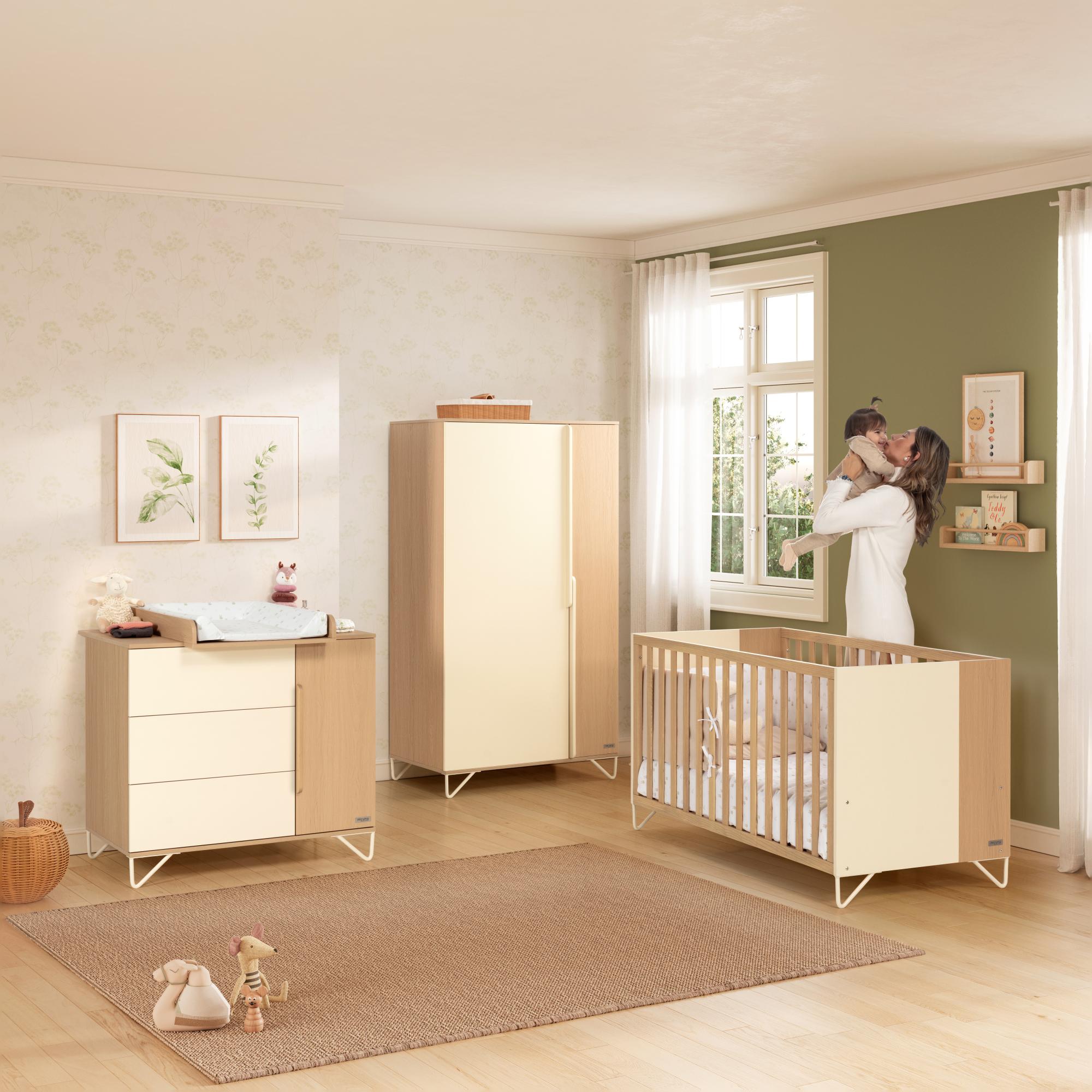 Cómoda infantil (3 gavetas e 1 porta) Micuna Amaia Natural-2