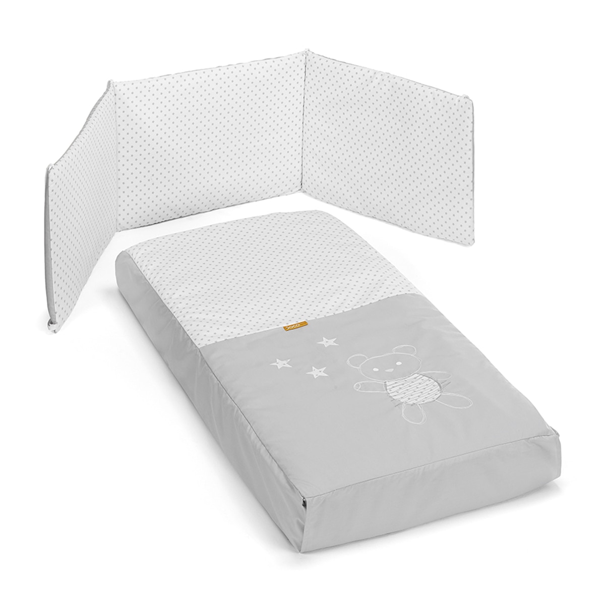 Conjunto de Colcha + Protector para Berço (60 x 120 cm) Cotinfant Bear cinzento Cinzento-1