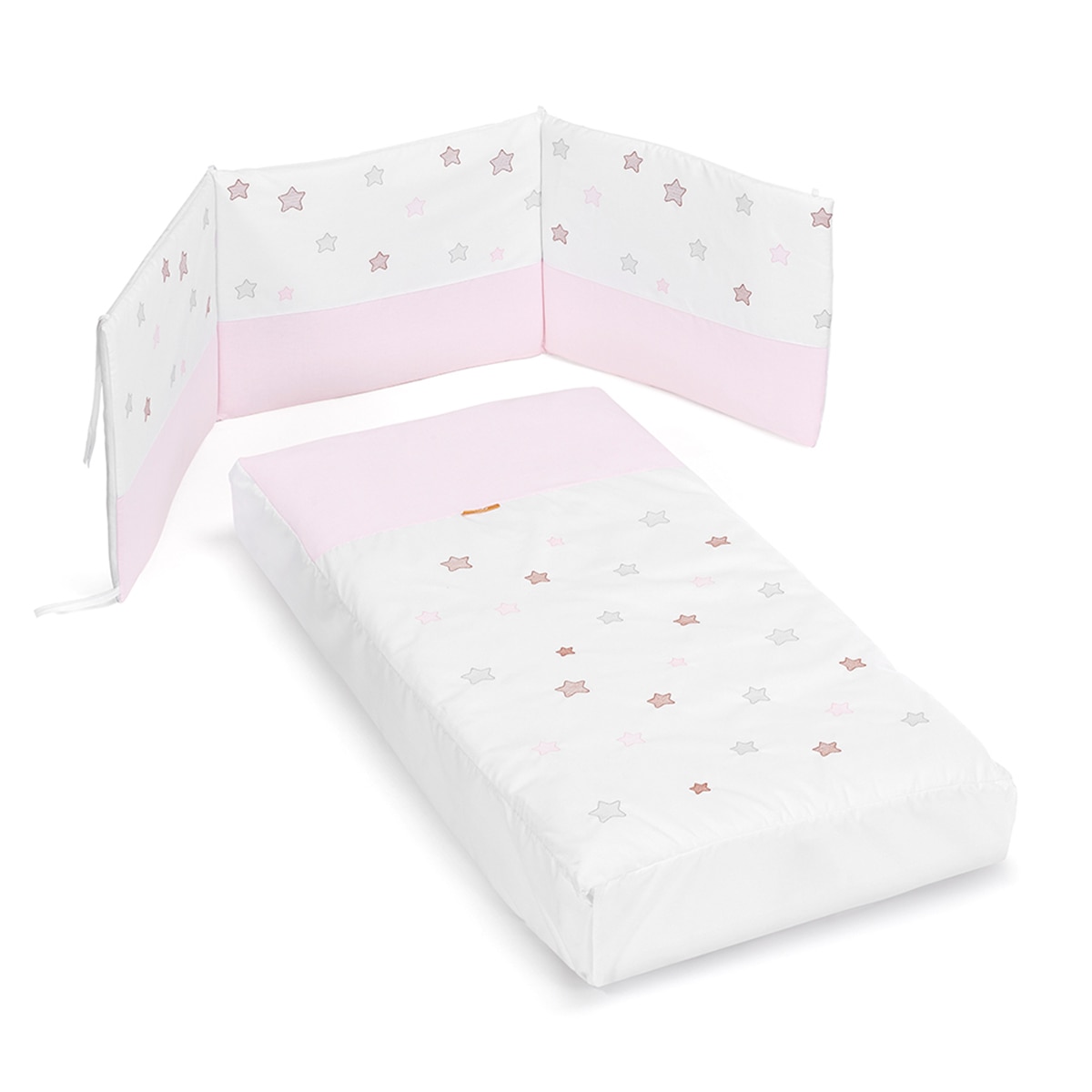 Conjunto de Colcha + Protector para Berço (60 x 120 cm) Cotinfant Star rosa Rosa-1