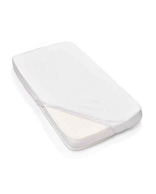Lençol de Baixo para Mini Berço de Algodão Branco-1