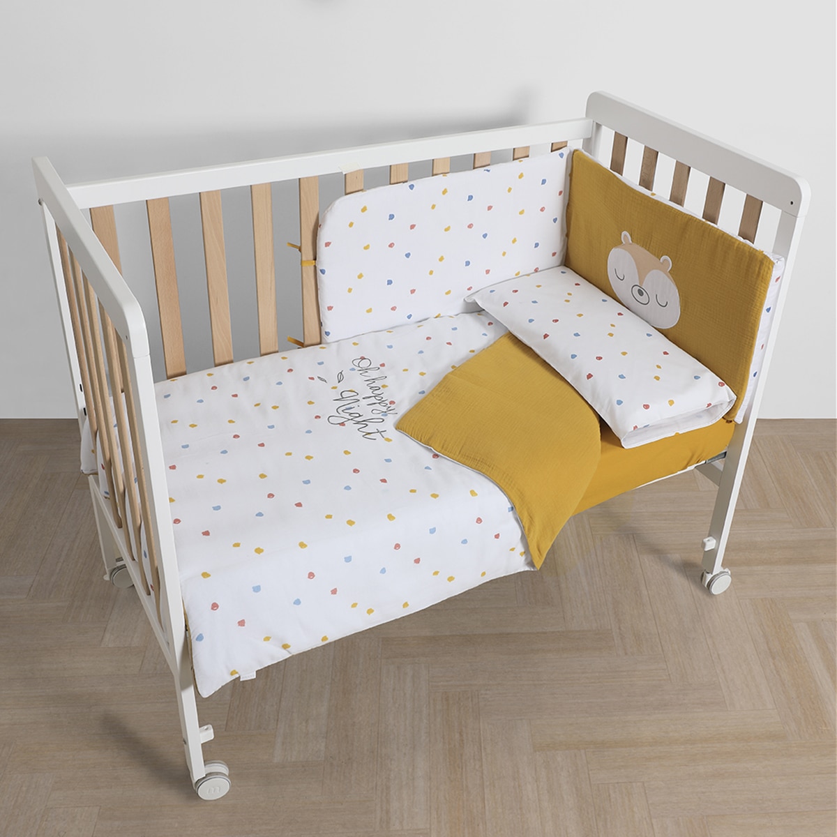 Kit Edredão + Protetor de Berço Happy - 120x60 cm Multicolor-2