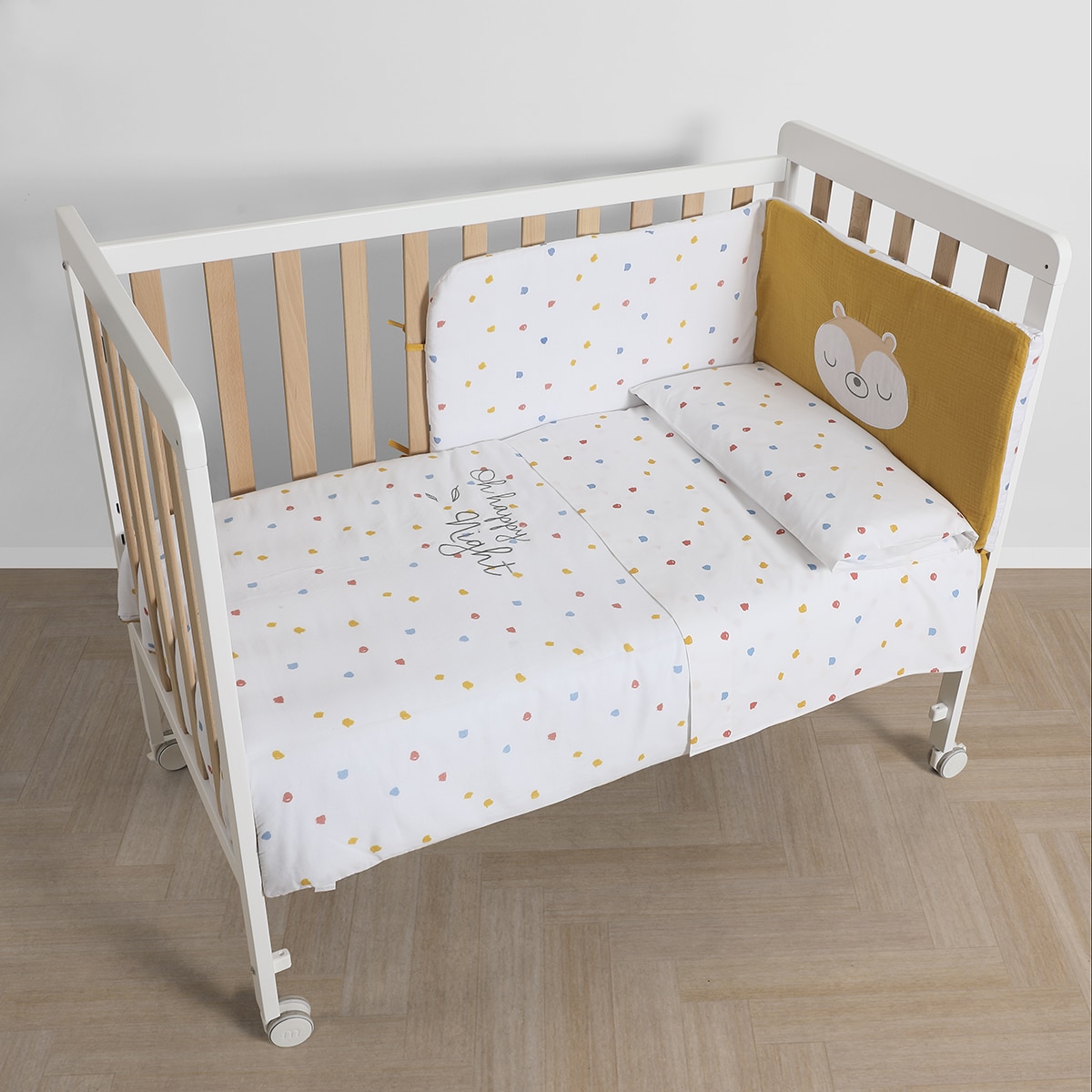 Kit Edredão + Protetor de Berço Happy - 120x60 cm Multicolor-3