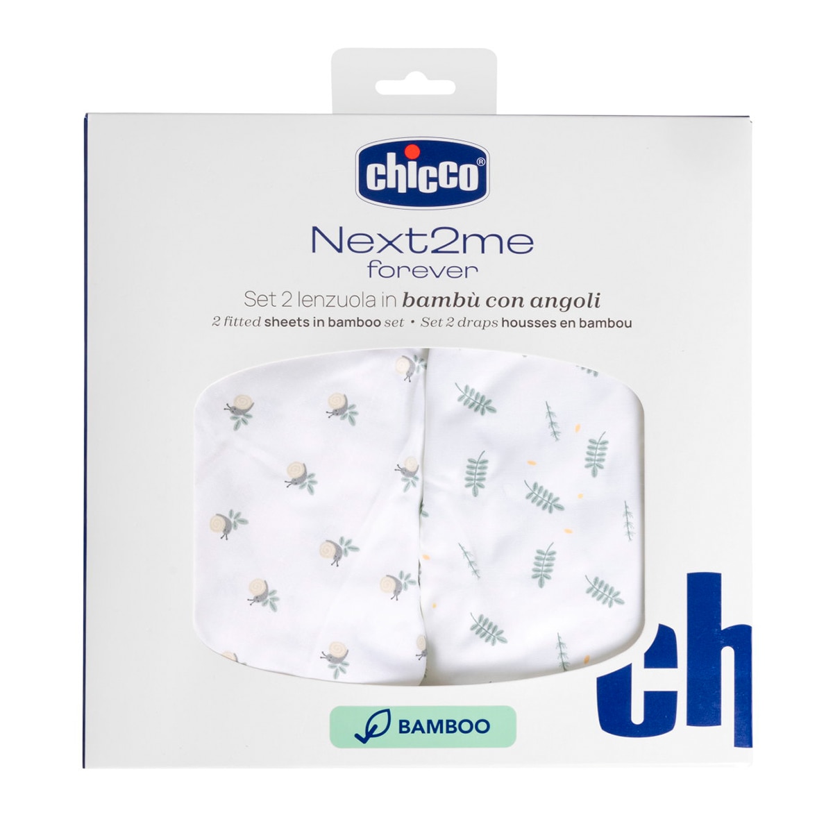 Conjunto de 2 Lençóis de Baixo Next2Me Forever Coleção Bamboo (58X110 cm) Branco-2