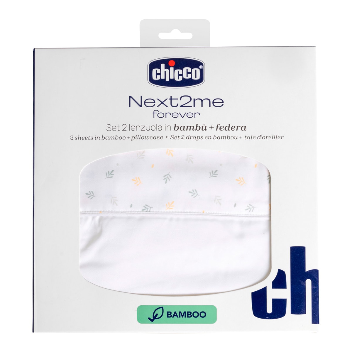 Set 2 sábanas bajeras Chicco Next2Me Forever Colección Bamboo (58X110 cm) - Blanco Blanco-2