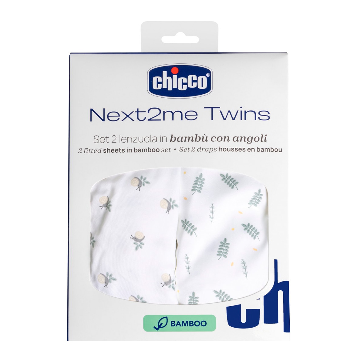 Conjunto de 2 Lençóis de Baixo Next2Me Twins Coleção Bamboo (44x76 cm) Branco-2