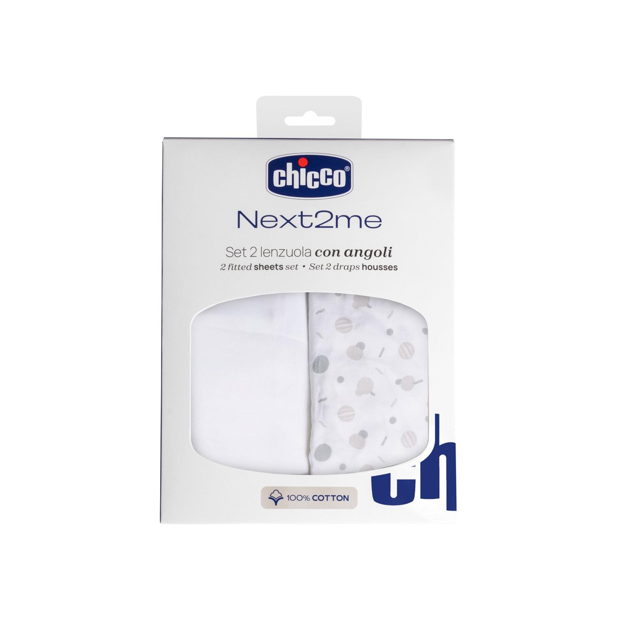 Conjunto de 2 Lençóis de Baixo Next2Me Coleção Algodão Branco-3