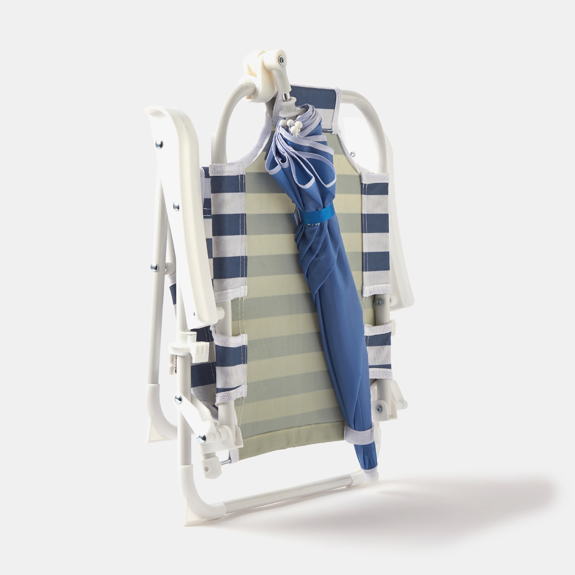 Cadeira de Praia Infantil com Guarda-sol Azul-marinho-5