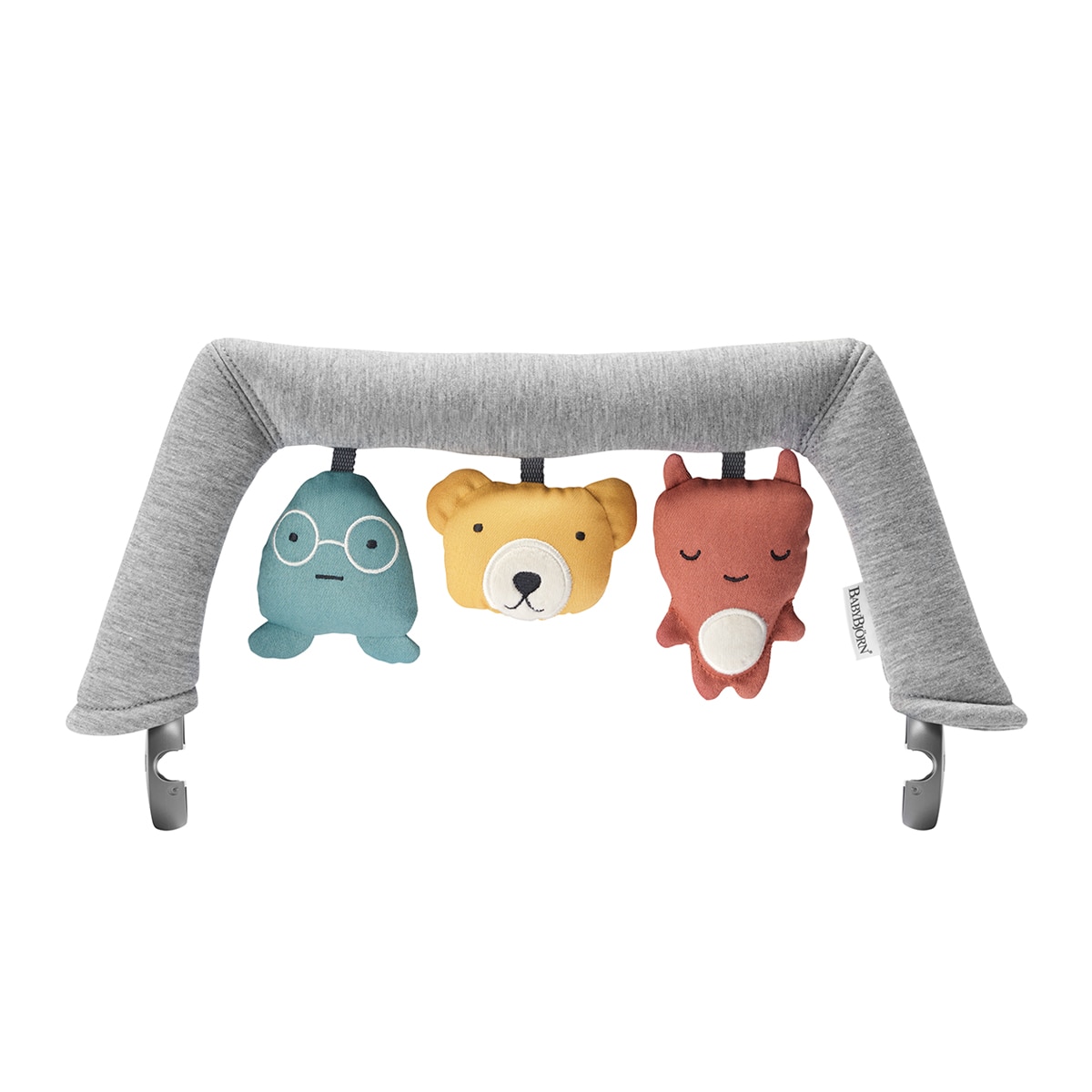 Imagem 0 de Arco de brincadeiras BabyBjörn Amiguinhos Brincalhões para espreguiçadeira Balance Soft/Bliss cinzento/azul/amarelo