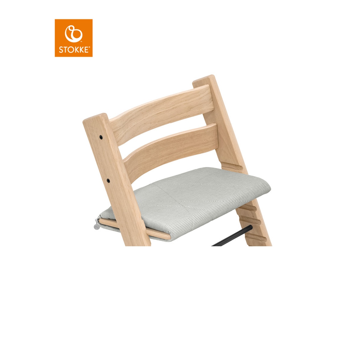 Cojín clásico Stokke ® IndiDye para Trona Tripp Trapp Algodón orgánico nórdico - Gris Gris-4