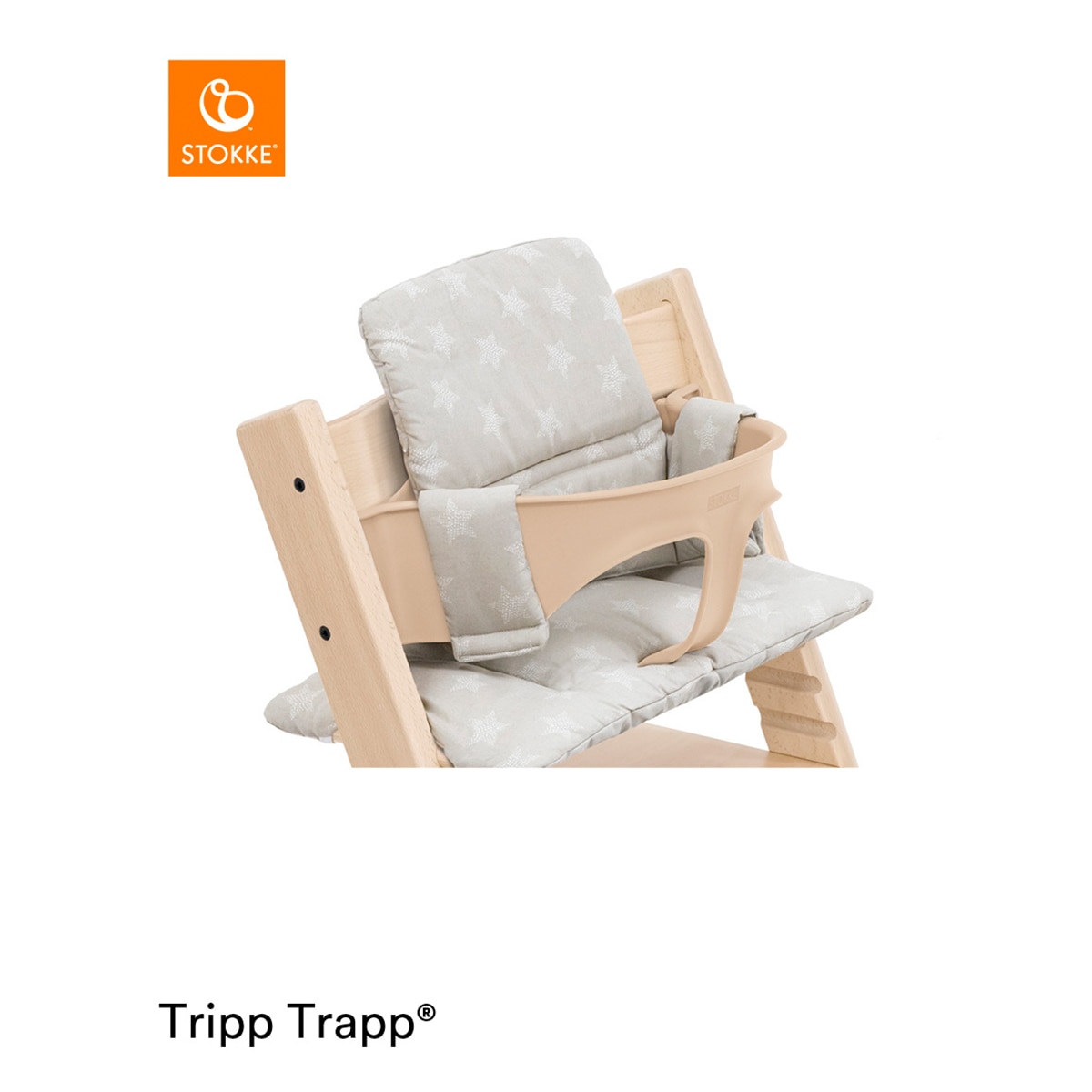 Almofada clássica para cadeira de refeições Tripp Trapp stars silver prateada Prata-2