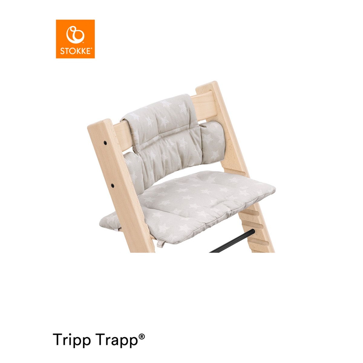 Almofada clássica para cadeira de refeições Tripp Trapp stars silver prateada Prata-3