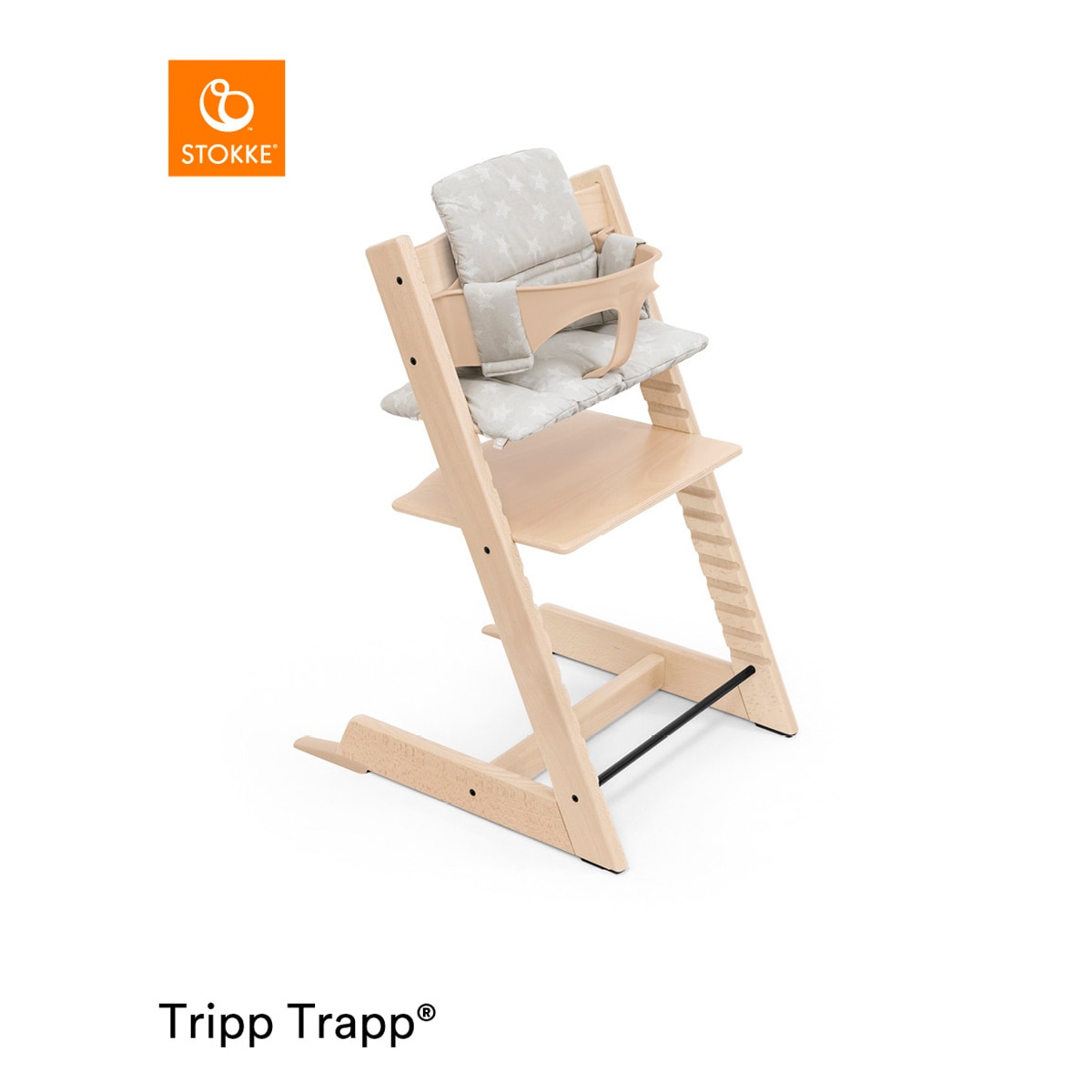 Almofada clássica para cadeira de refeições Tripp Trapp stars silver prateada Prata-4
