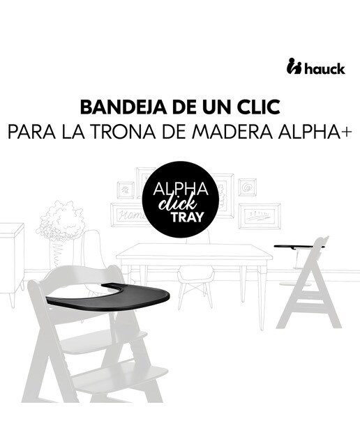 Tabuleiro de Cadeira de Refeição Alpha Click Tray Preto-2