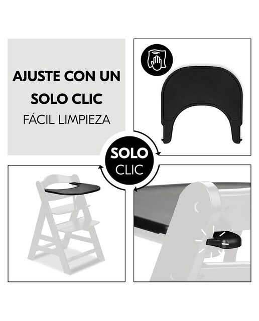 Tabuleiro de Cadeira de Refeição Alpha Click Tray Preto-4
