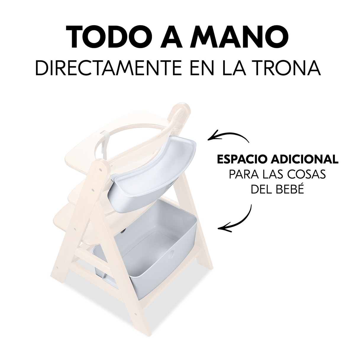 Caixa de Armazenamento de Cadeira de Refeição Alpha Box Set Branco-3