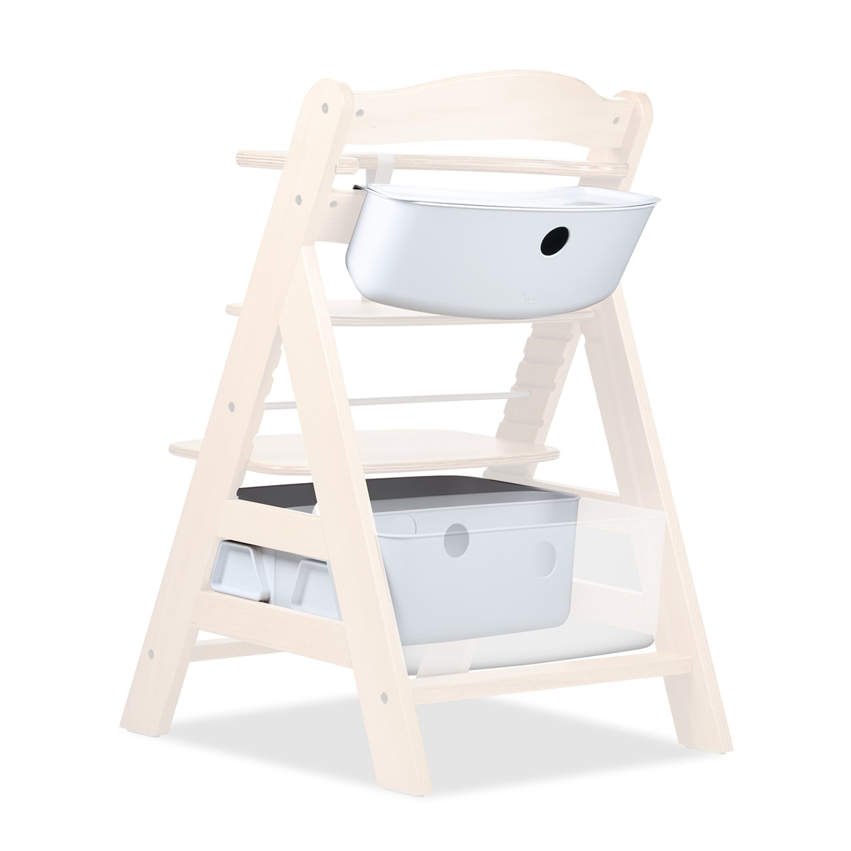 Caixa de Armazenamento de Cadeira de Refeição Alpha Box Set Branco-14