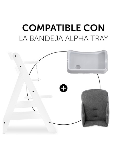 Almofada para Cadeira de Refeição Alpha Cosy Jersey Cinzento-escuro-9