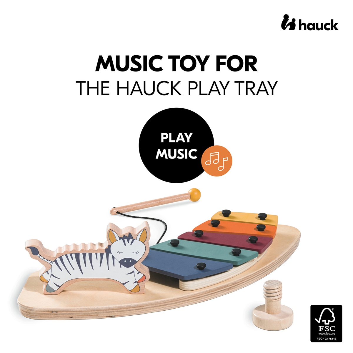 Brinquedo de Madeira para Cadeira de Refeição Evolutiva Play Music Multicolor-2