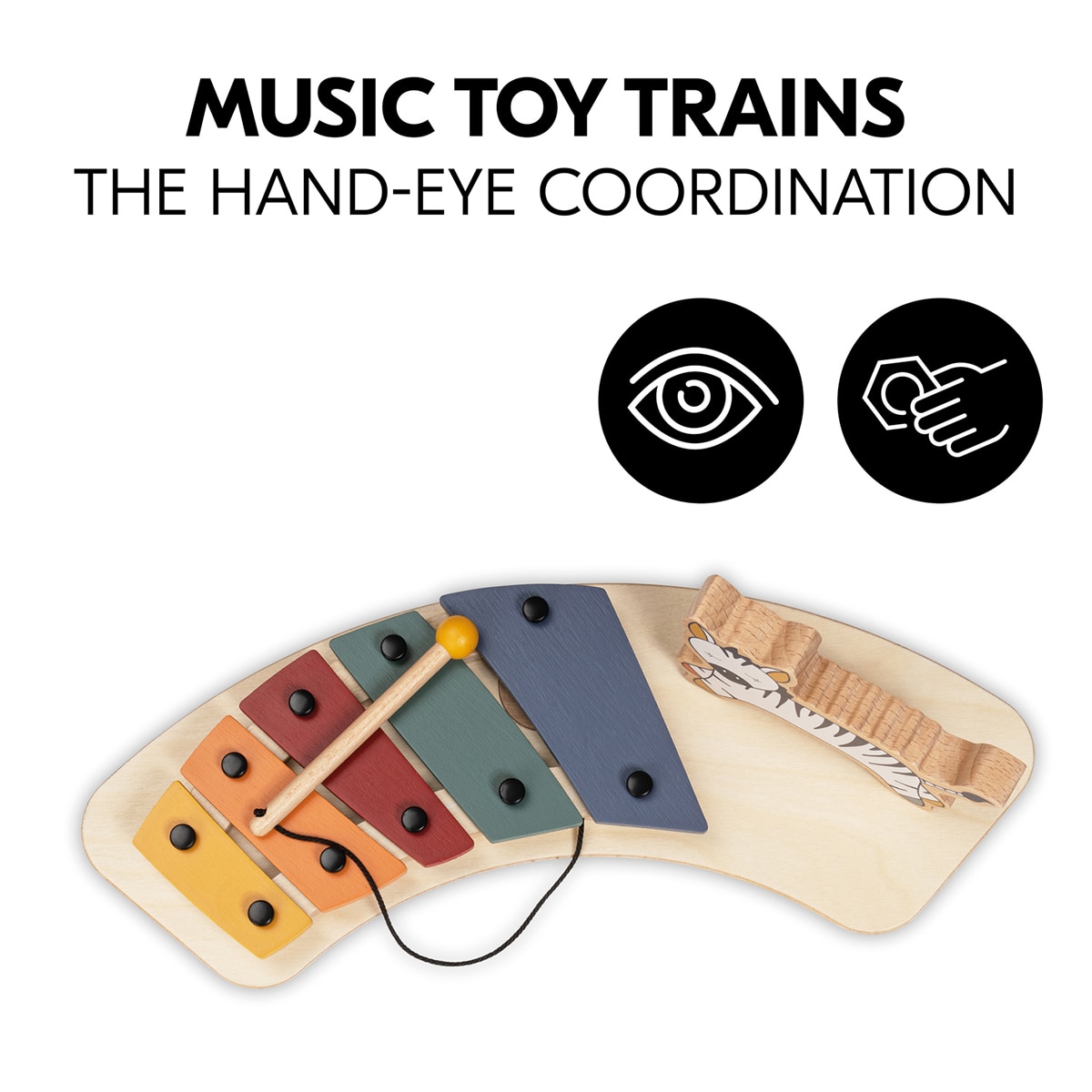 Brinquedo de Madeira para Cadeira de Refeição Evolutiva Play Music Multicolor-5