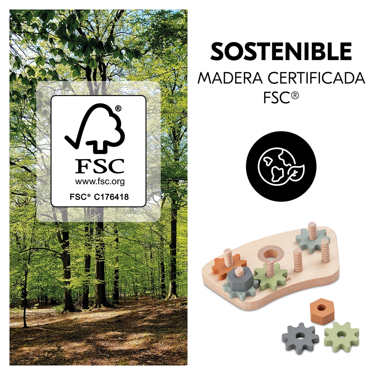 Brinquedo de Madeira para Cadeira de Refeição Evolutiva Play Repairing Multicolor-9