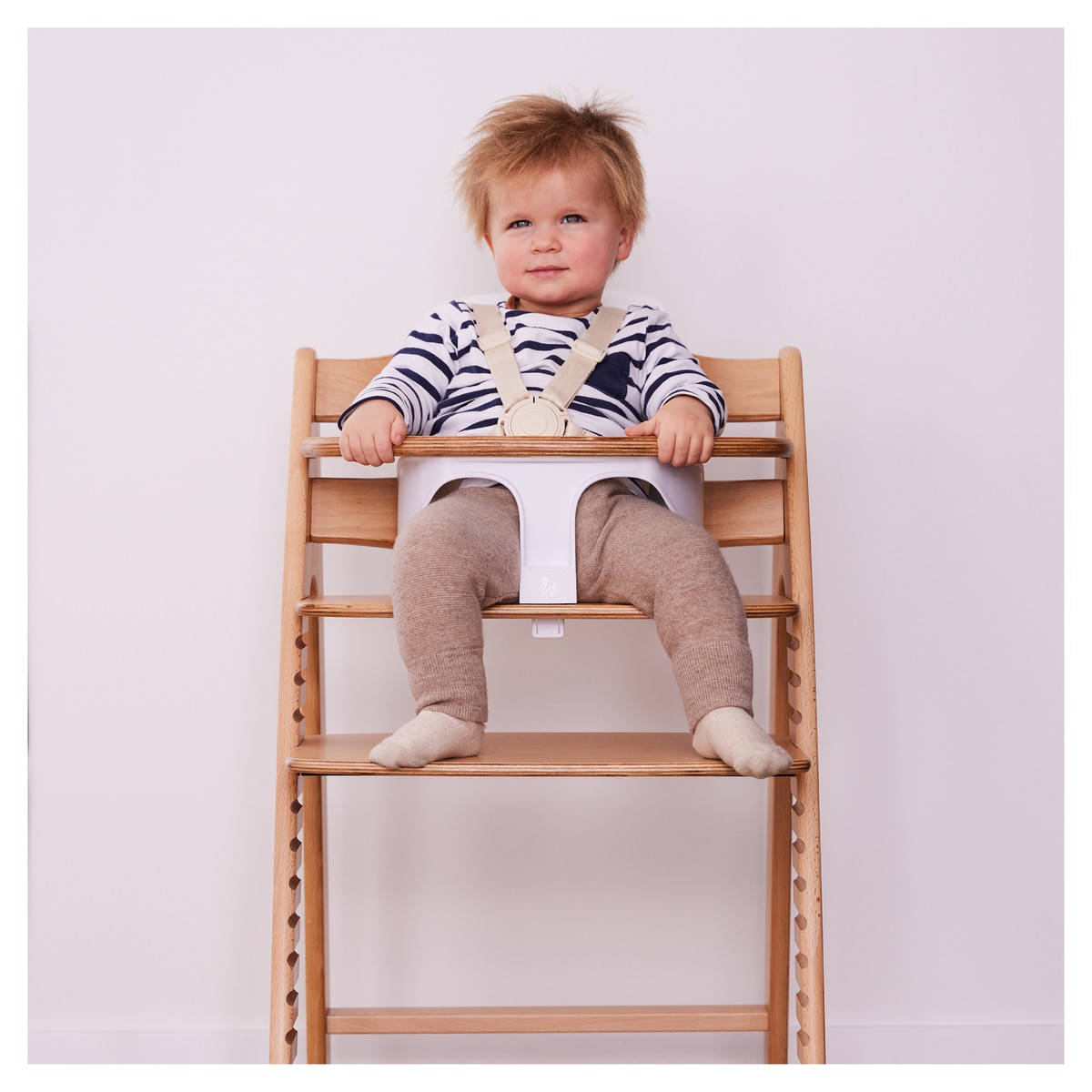 Assento para Cadeira de Refeição de Madeira Highchair Baby Seat Branco-25
