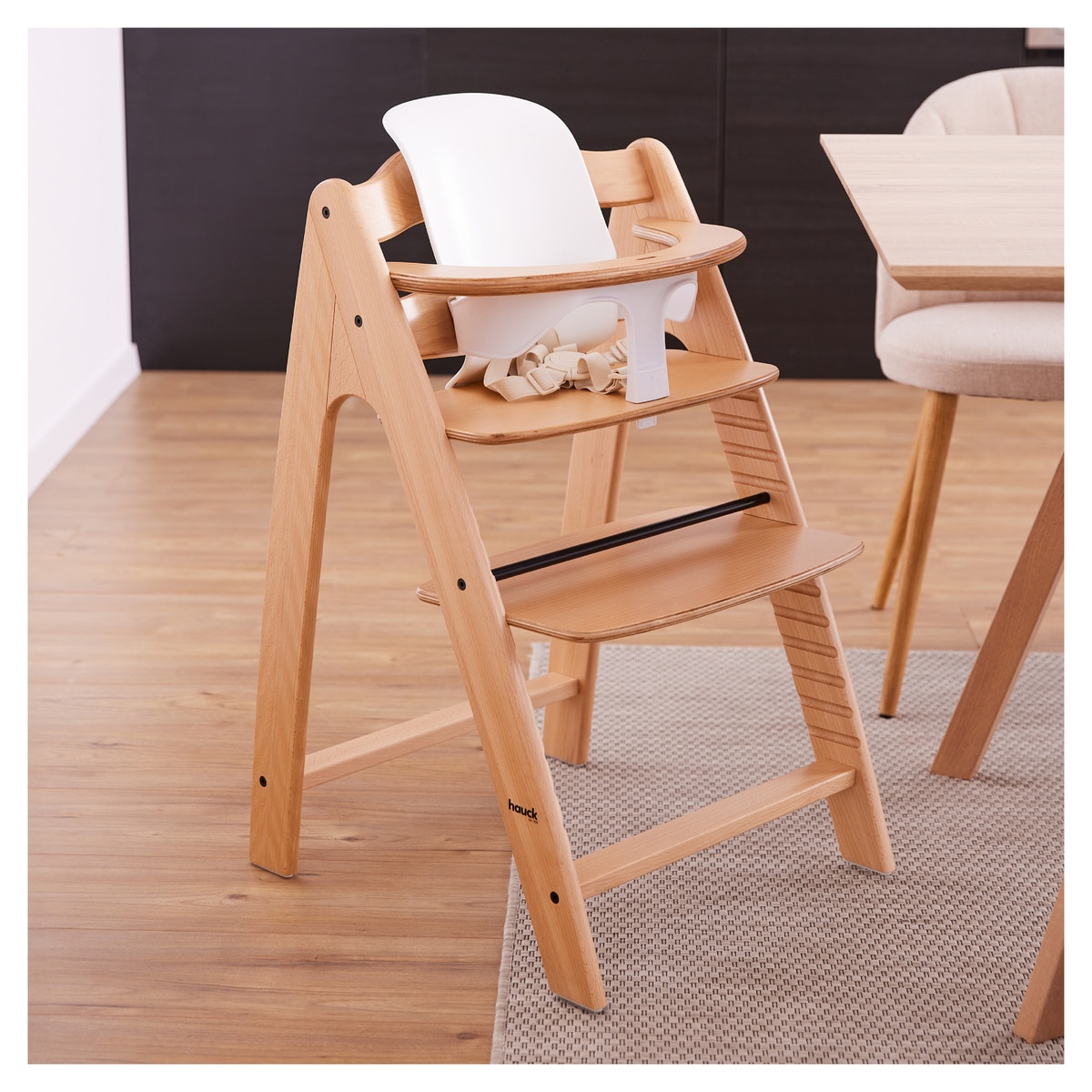 Assento para Cadeira de Refeição de Madeira Highchair Baby Seat Branco-26