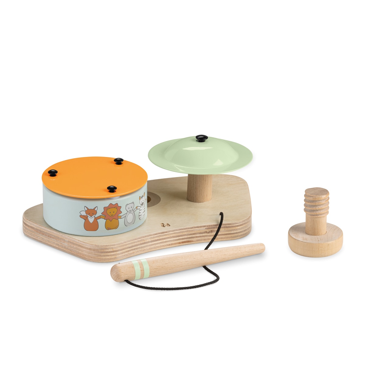 Imagem 0 de Brinquedo de Madeira para Cadeira de Refeição Evolutiva Play Drums S Animals
