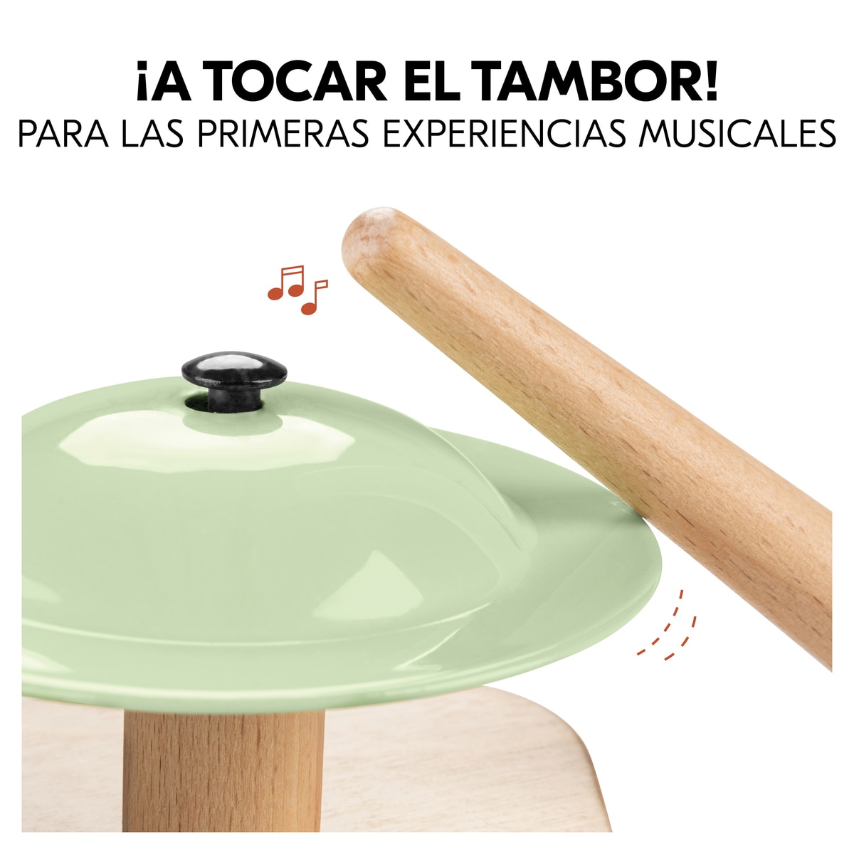 Brinquedo de Madeira para Cadeira de Refeição Evolutiva Play Drums S Animals Natural-3