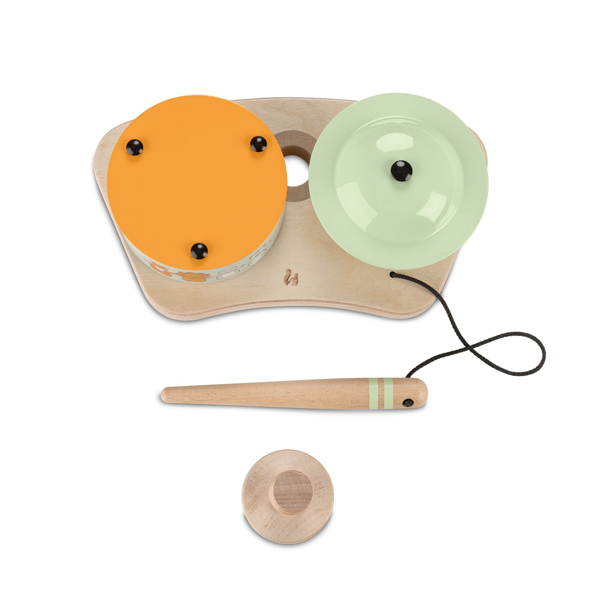 Brinquedo de Madeira para Cadeira de Refeição Evolutiva Play Drums S Animals Natural-15