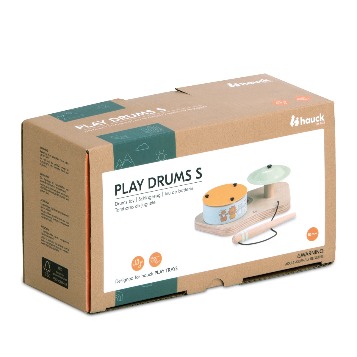 Brinquedo de Madeira para Cadeira de Refeição Evolutiva Play Drums S Animals Natural-26