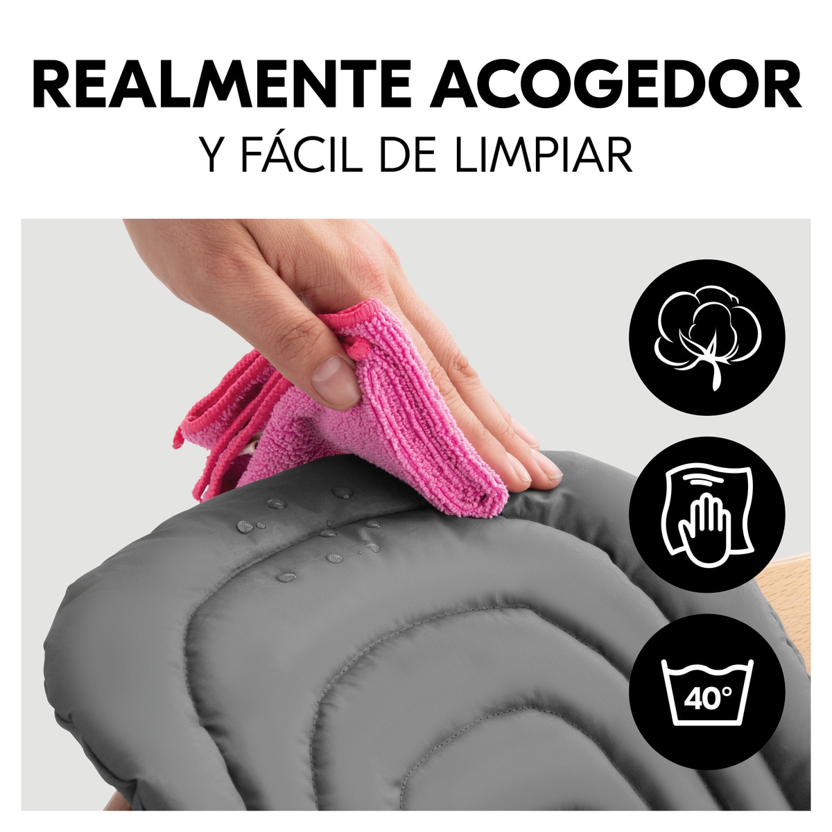 Almofada para Cadeiras de Refeição Highchair Baby Seat Pad Cinzento-escuro-5