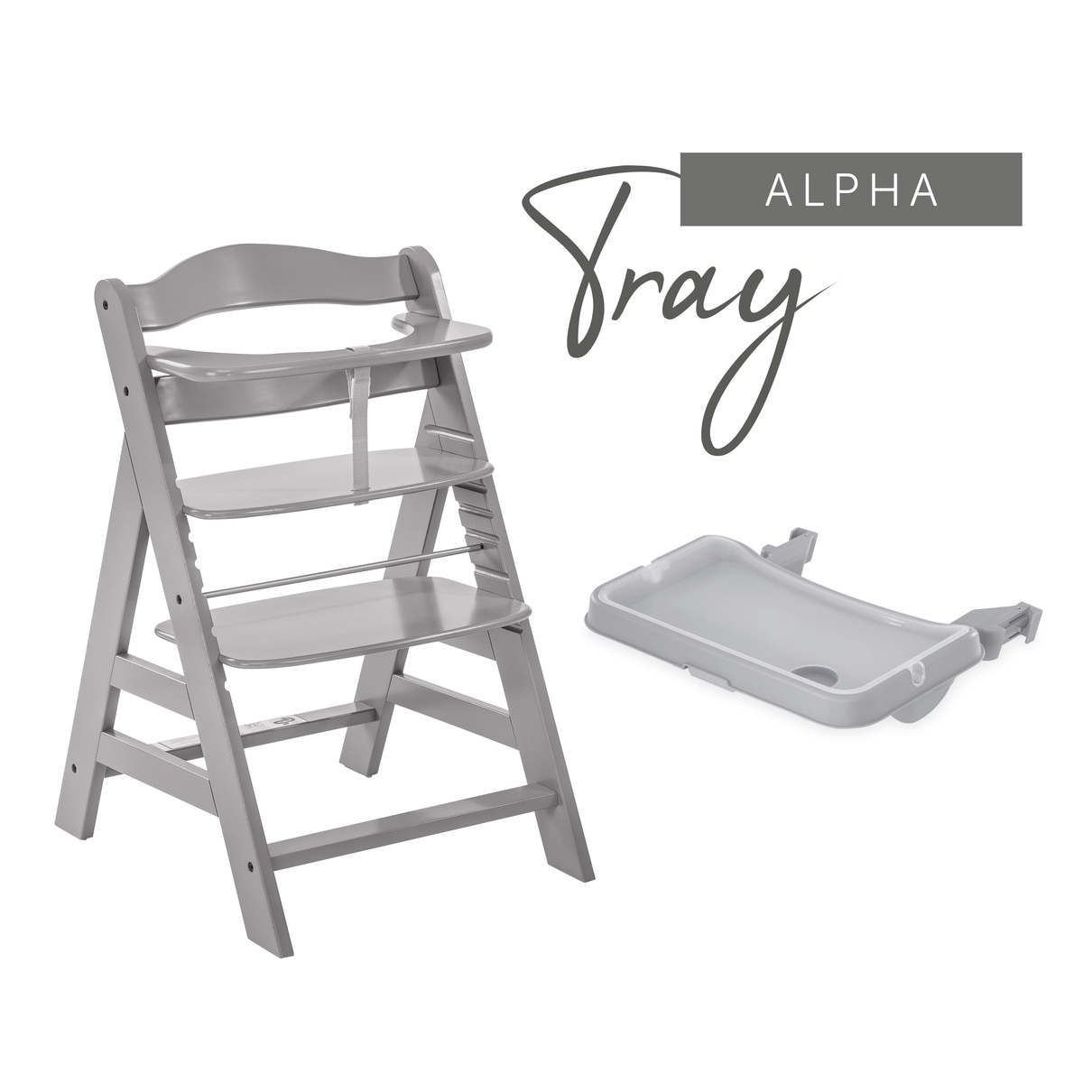 Tabuleiro Amovível para Cadeira de Refeição Alpha+ e Beta+ Alpha Tray Cinzento-3