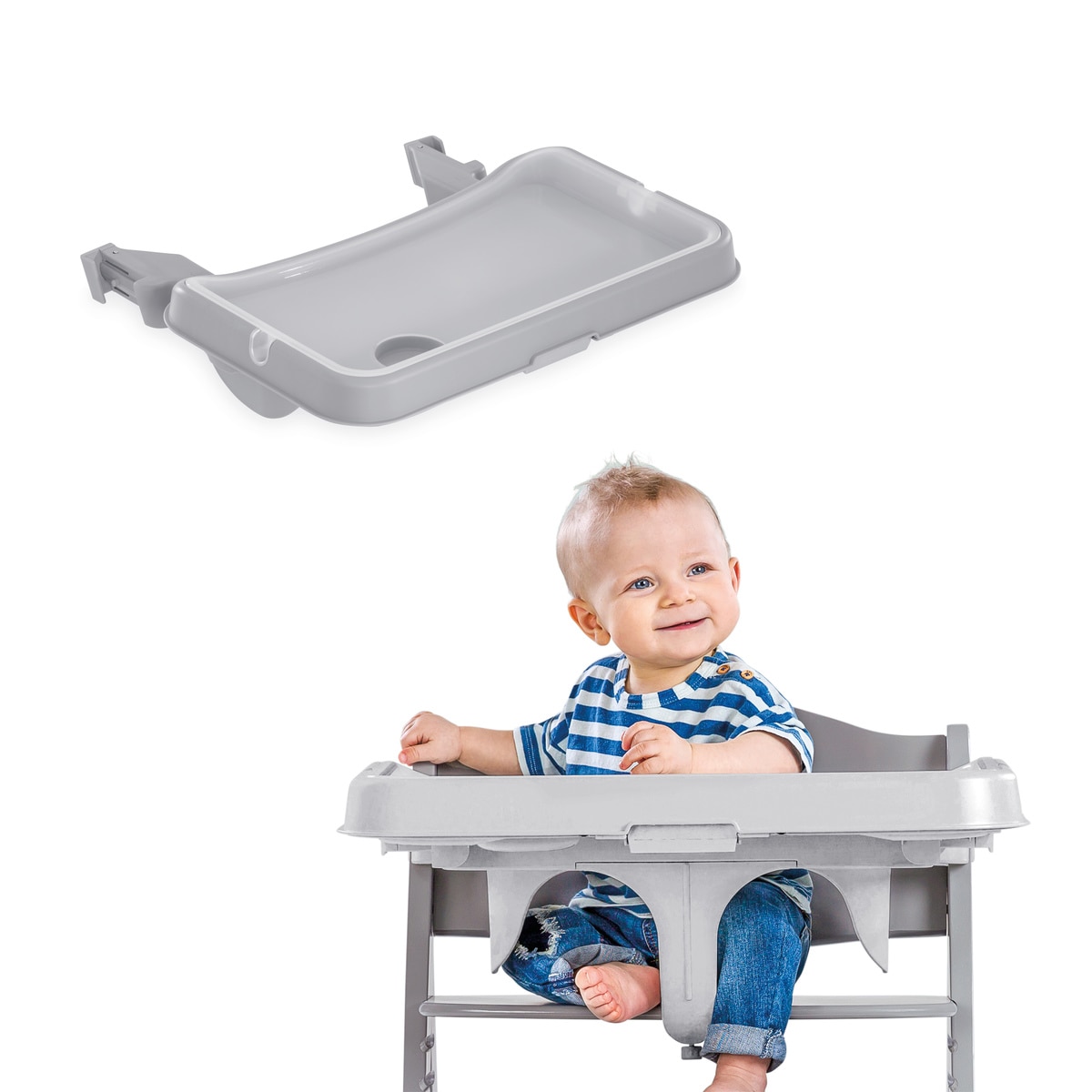 Tabuleiro Amovível para Cadeira de Refeição Alpha+ e Beta+ Alpha Tray Cinzento-5