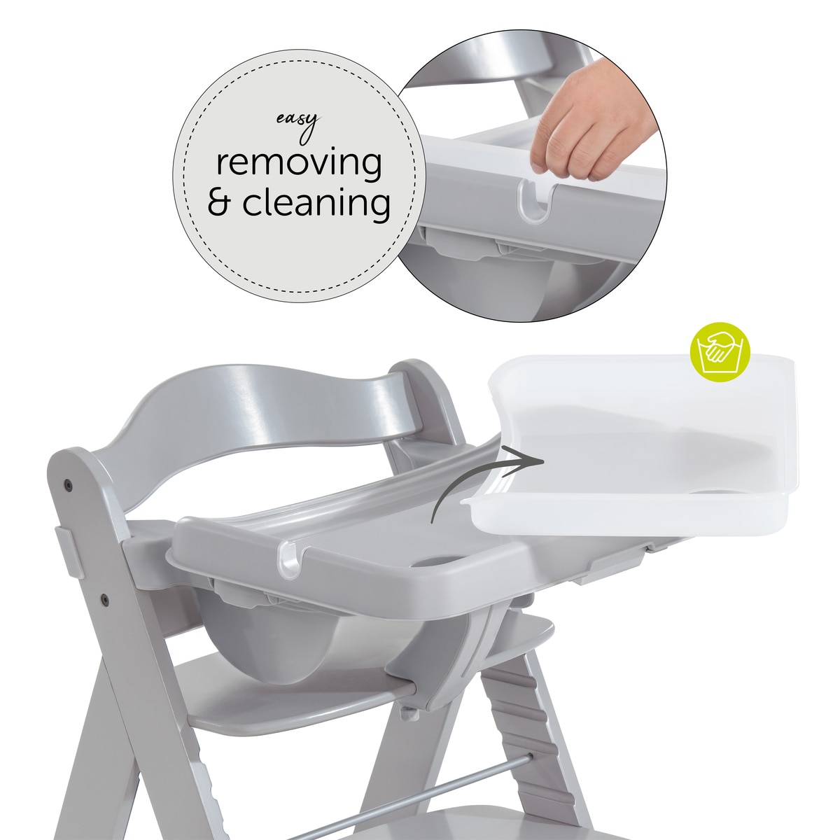 Tabuleiro Amovível para Cadeira de Refeição Alpha+ e Beta+ Alpha Tray Cinzento-6