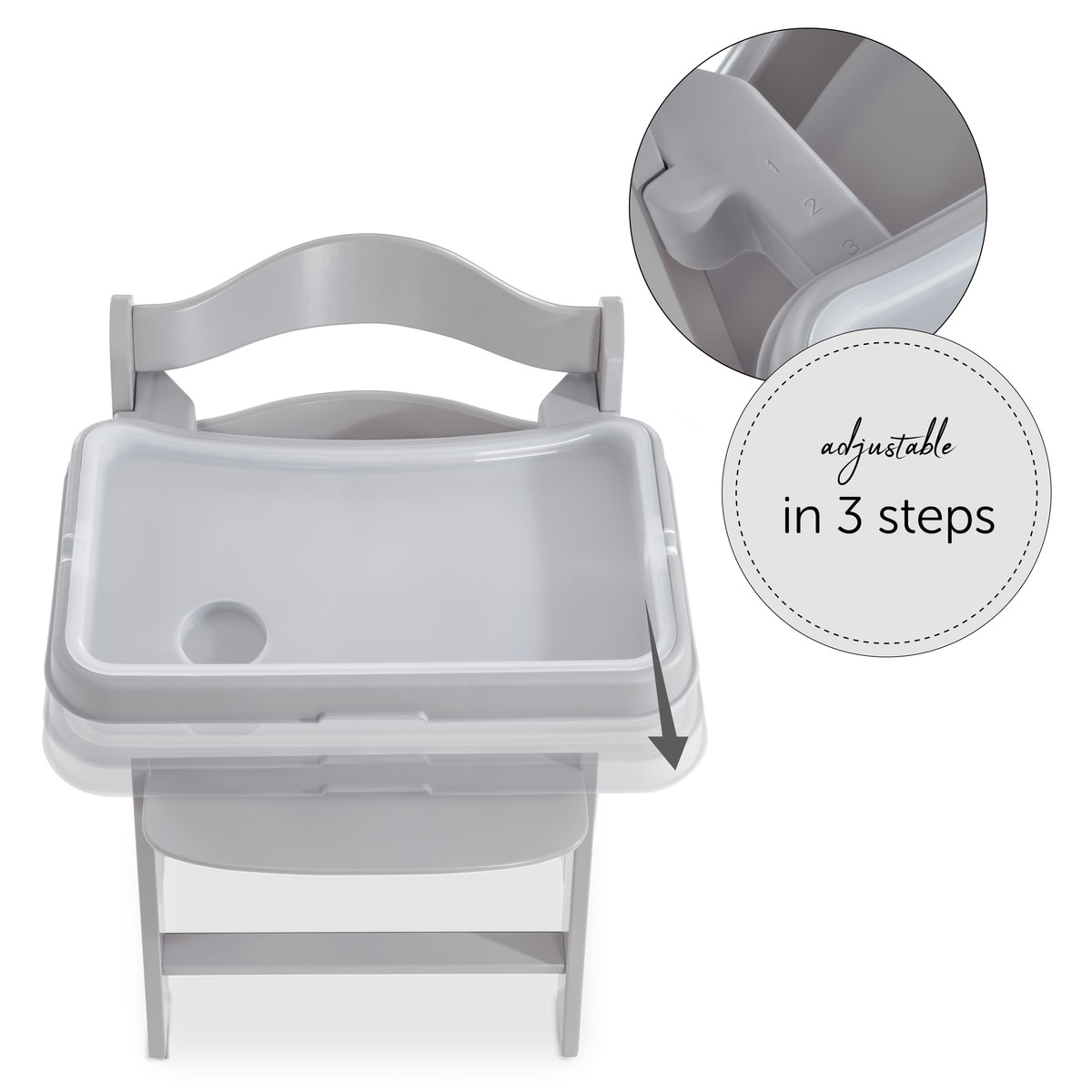 Tabuleiro Amovível para Cadeira de Refeição Alpha+ e Beta+ Alpha Tray Cinzento-8