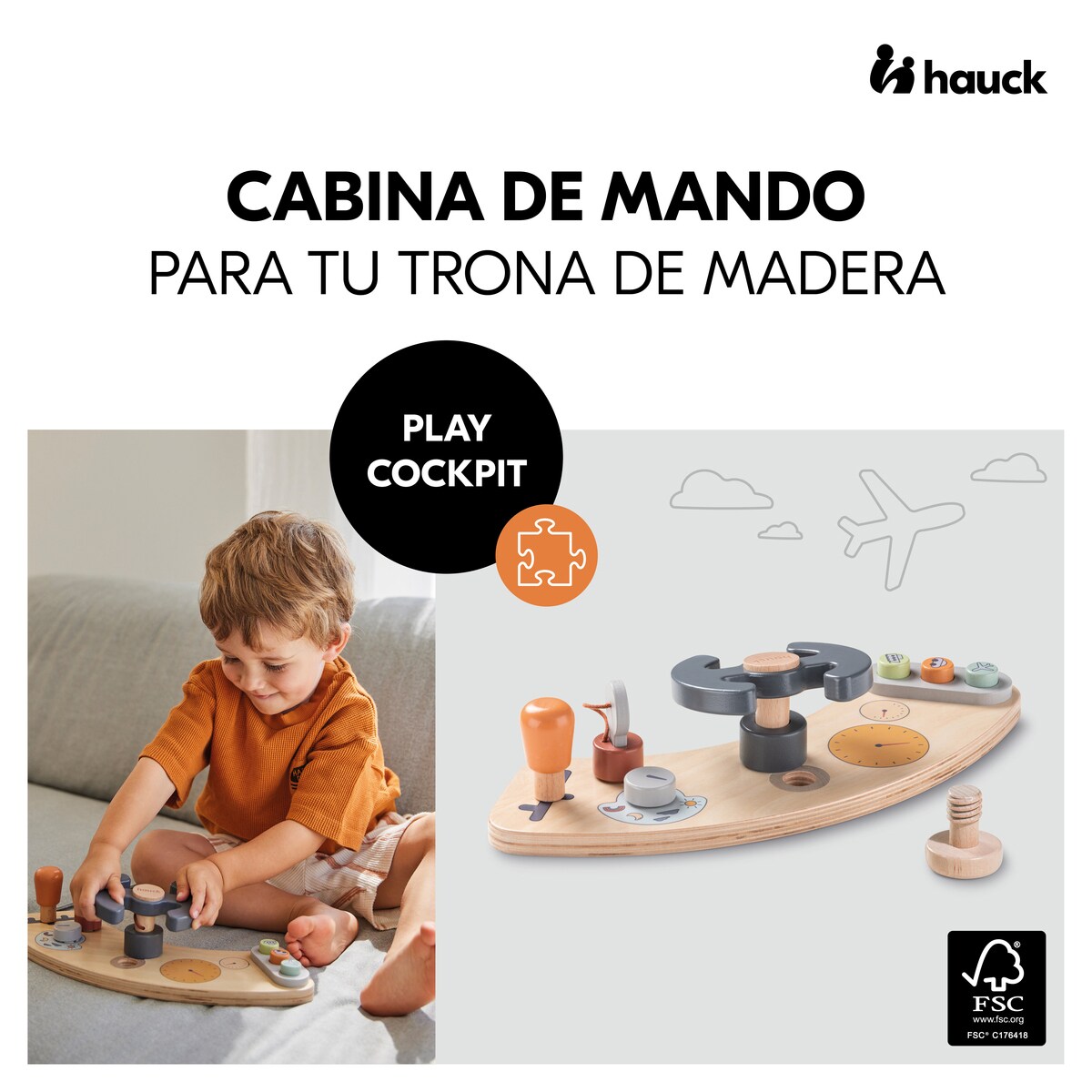 Brinquedo de Madeira para Cadeira de Refeição Evolutiva Play Cockpit Multicolor-2