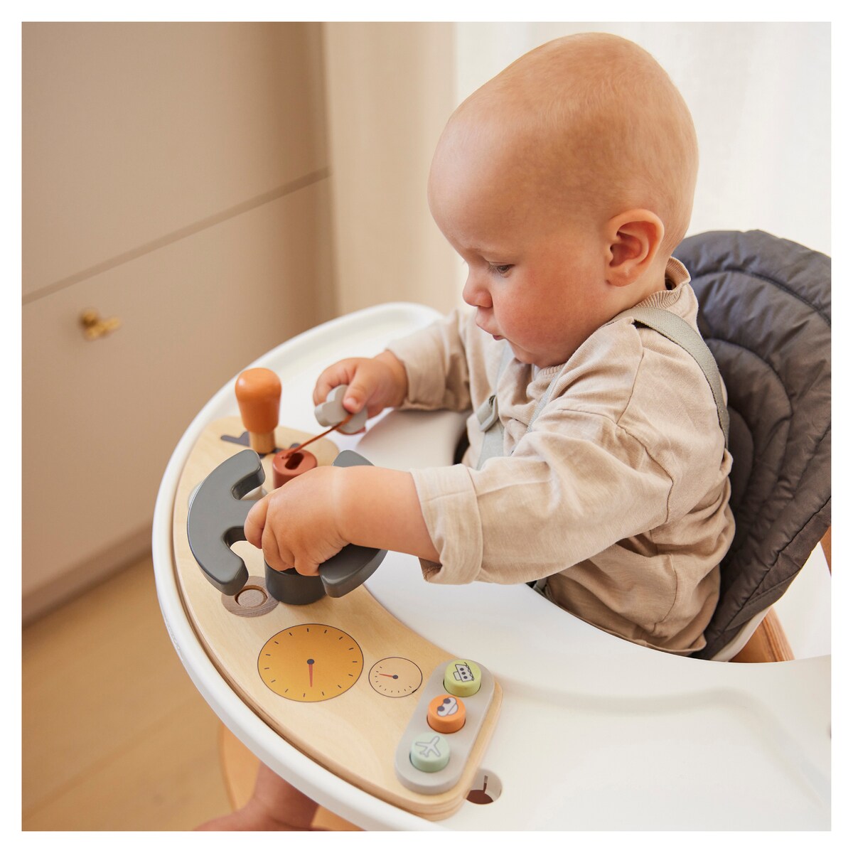 Brinquedo de Madeira para Cadeira de Refeição Evolutiva Play Cockpit Multicolor-22