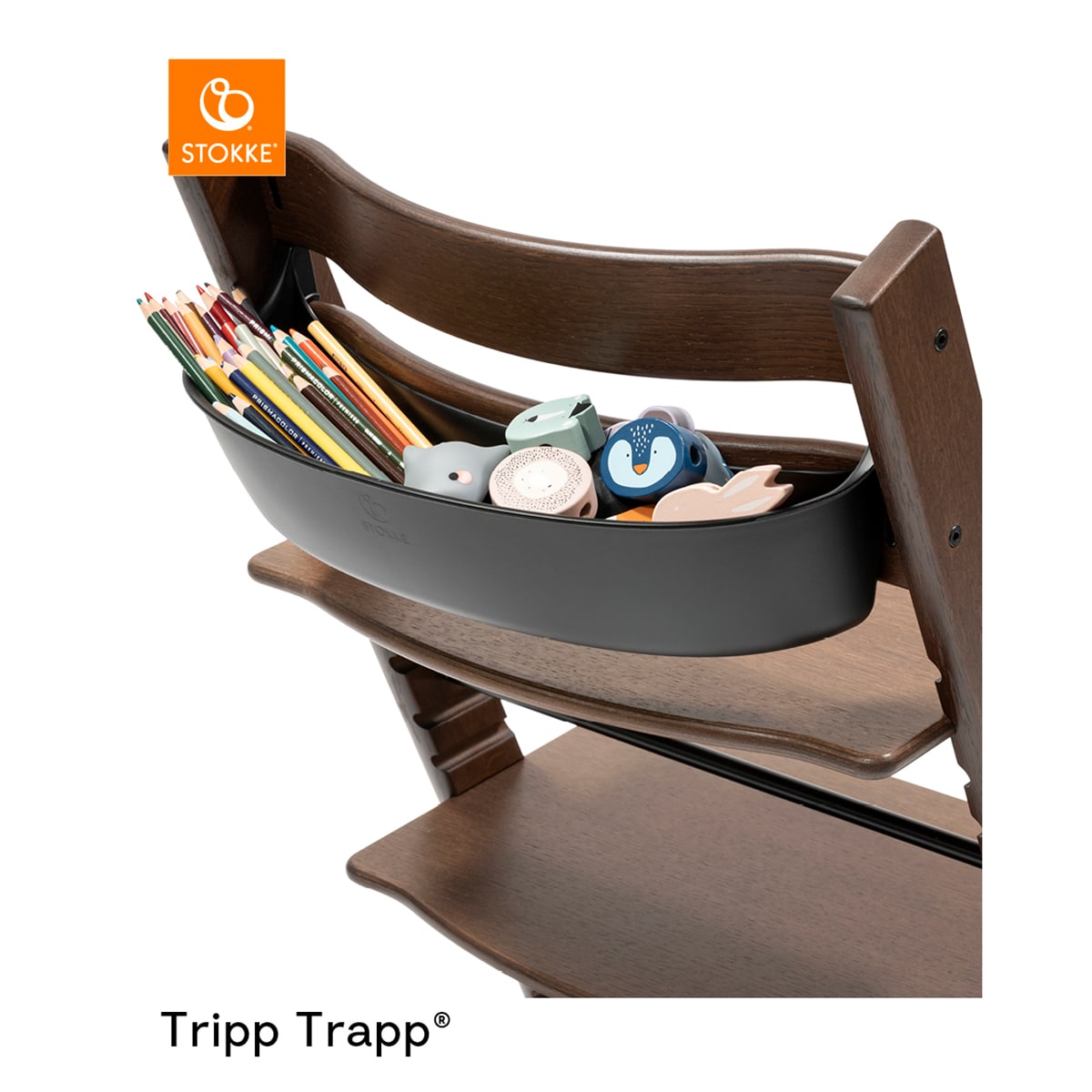 Suporte Storage Stokke ® para Cadeira de Papa Tripp Trapp - Branco Preto-4