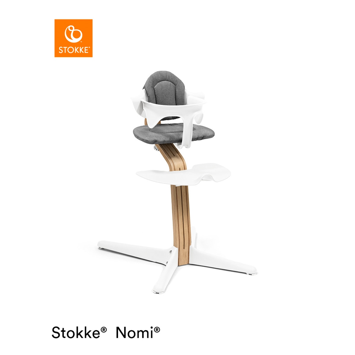 Trona Stokke Nomi madera roble - Blanco Blanco-3