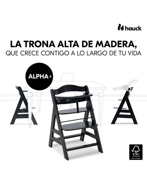 Imagen 2 de Trona Evolutiva Hauck Alpha+ - Negro Negro
