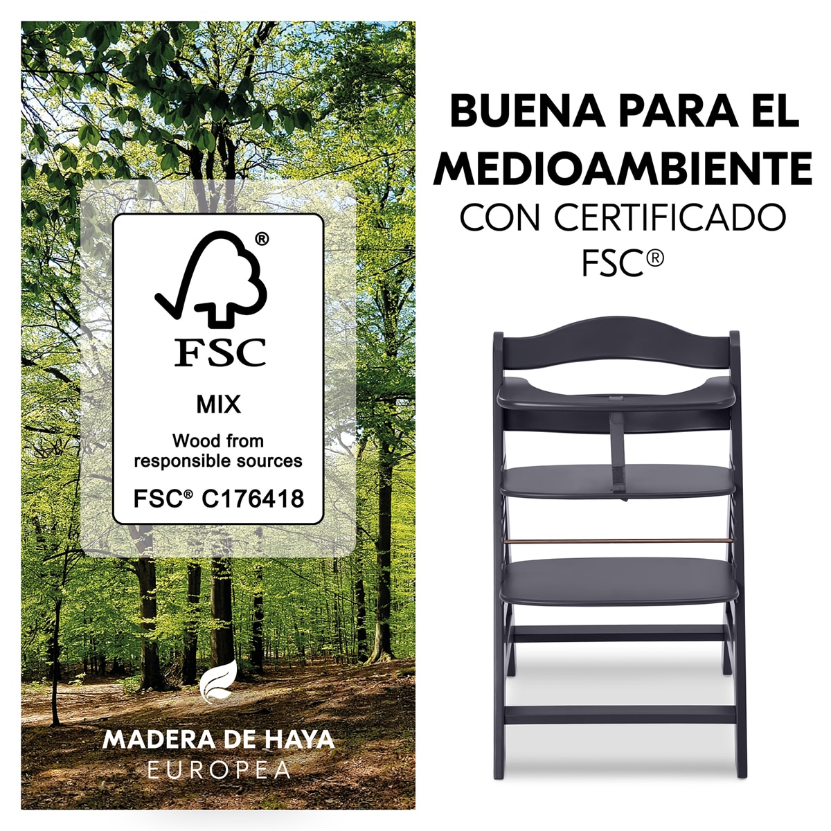 Cadeira de Refeição Evolutiva Alpha Newborn Set Plus Cinzento-escuro-4