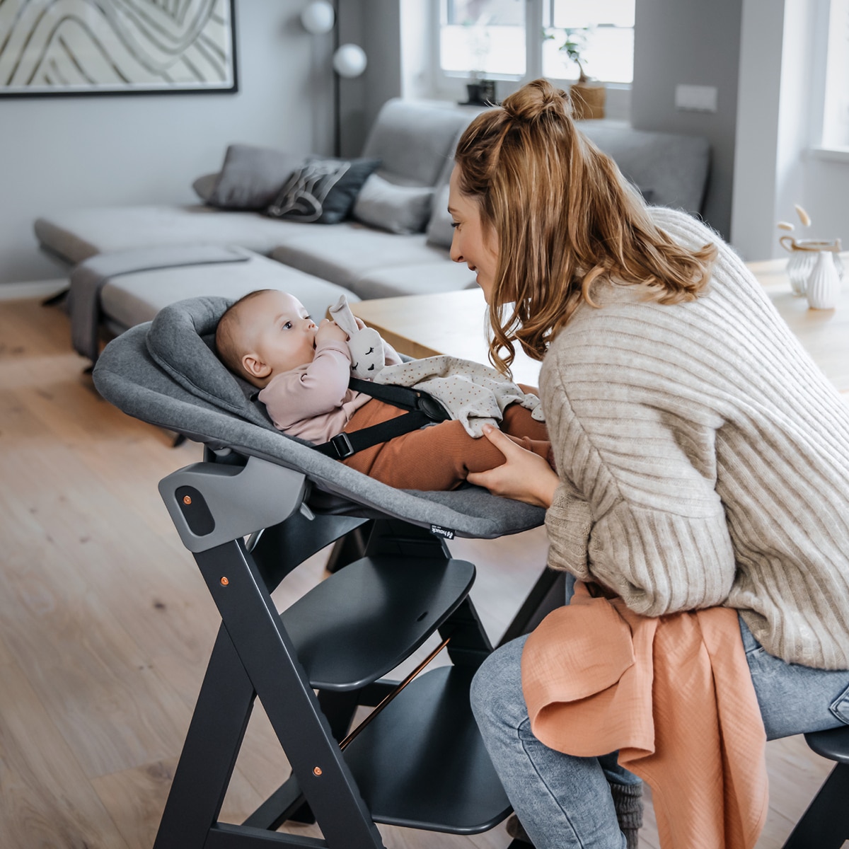 Cadeira de Refeição Evolutiva Alpha Newborn Set Plus Cinzento-escuro-14